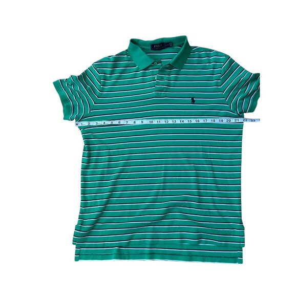 Polo Ralph Lauren Golf Polo Shirt Mens Large Green Stripe Short Sleeve Pony - Picture 5 of 8